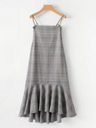 Shein Drop Waist Glen Plaid Cami Dress