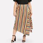 Shein Plus Striped Asymmetrical Skirt