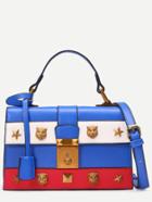 Shein Blue Animal Head Studded Satchel Bag