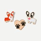 Shein Dog & Heart Brooch Set 3pcs