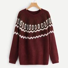 Shein Raglan Sleeve Geo Sweater