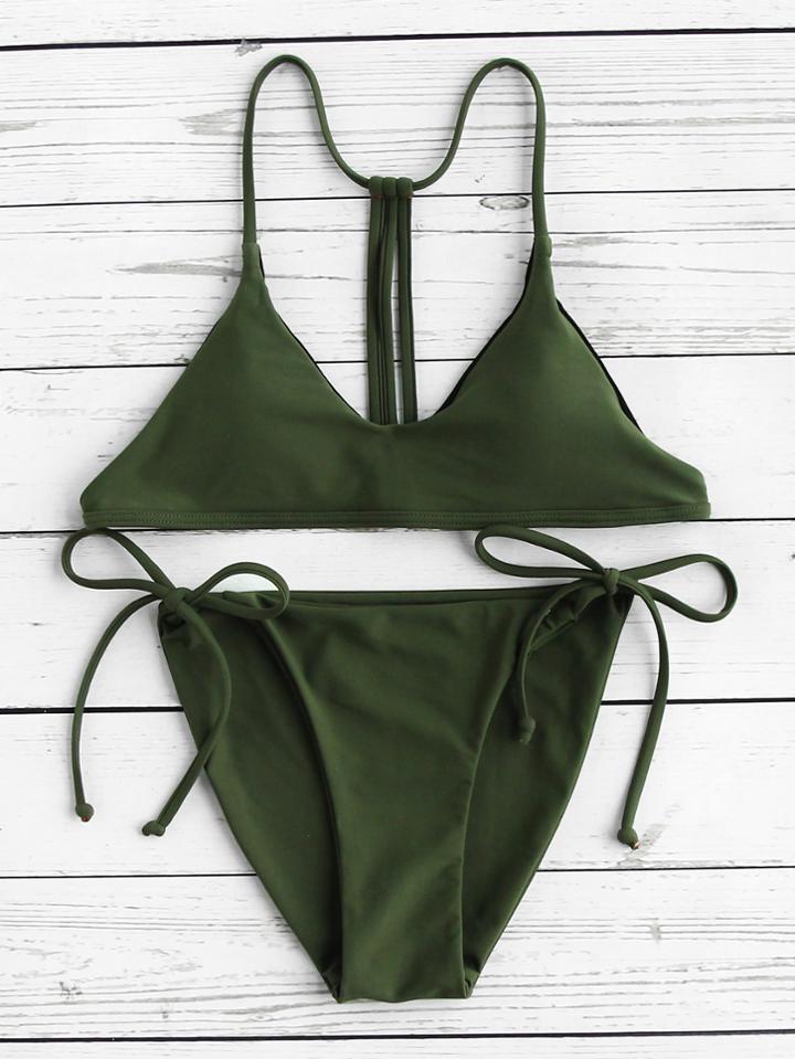 Shein Strappy Back Side Tie Bikini Set