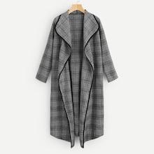 Shein Glen Plaid Waterfall Coat