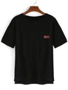 Shein Sewed Label High Low T-shirt