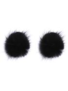 Shein Bohemia Black Pom Pom Stud