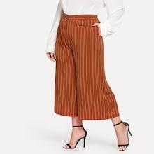 Shein Plus Vertical Striped Palazzo Leg Pants