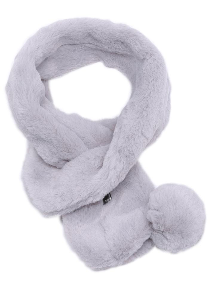 Shein Pom Pom Grey Faux Fur Collar Scarf