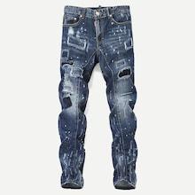 Shein Men Random Patched Destroyed Jeans