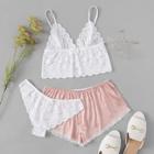 Shein Scalloped Trim Cami Top & Shorts & Panty 3pcs