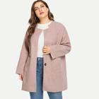 Shein Plus Single Breasted Pocket Side Outerwear