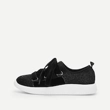 Shein Glitter Design Lace-up Sneakers