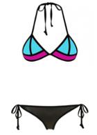 Rosewe Halter Push Up Bra And Black Panty Bikini Set