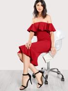 Shein Flounce Layered Fishtail Dress