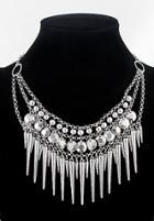 Shein Fashionable Design Charming Bead Multilayer Spike Necklace