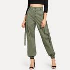 Shein Button Decorated Pocket Pants