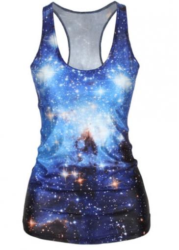 Rosewe Galaxy Print Scoop Neck Tank Top