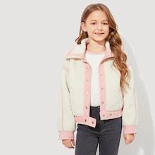 Shein Girls Button Up Teddy Jacket