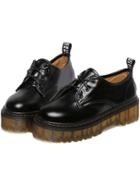 Shein Black Round Toe Thick-soled Lace Up Flats
