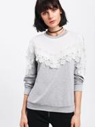 Shein Cut And Sew Applique Sweatshirt