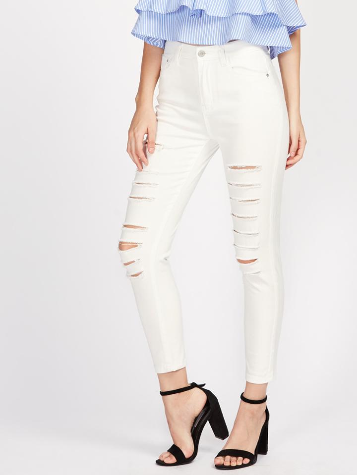Shein Slashed Skinny Jeans