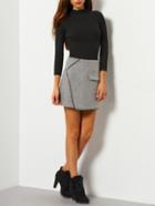 Shein Grey Pocket Slim Asymmetrical Skirt