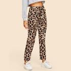 Shein Leopard Print Self Tie Pants