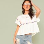 Shein Pompom Embellished Smock Top