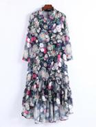 Shein High Low Floral Dress With Liner Cami