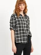 Shein Black And White Checkered Paillette Shirt