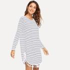 Shein Tassel Detail Striped Dress
