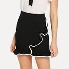 Shein Contrast Binding Ruffle Skirt