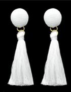 Shein White Line Made Tassel Earrings