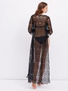 Shein Hollow Out Floral Eyelash Lace Cover Up