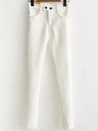Shein White Button Fly Skinny Pants