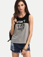 Shein Multicolor Letters Print Tank Top