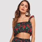 Shein Foldover Front Crop Top With Frill Strap