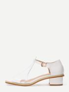 Shein White Plastic Uppers D'orsay Polished Finish Sandals