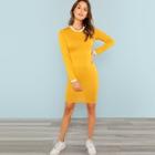 Shein Long Sleeve Form Fitted Dress