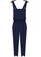 Rosewe Fashion Navy Blue Strap Design Jumpsuit For Woman