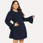 Shein Plus Cut Out Detail Flounce Sleeve Dress