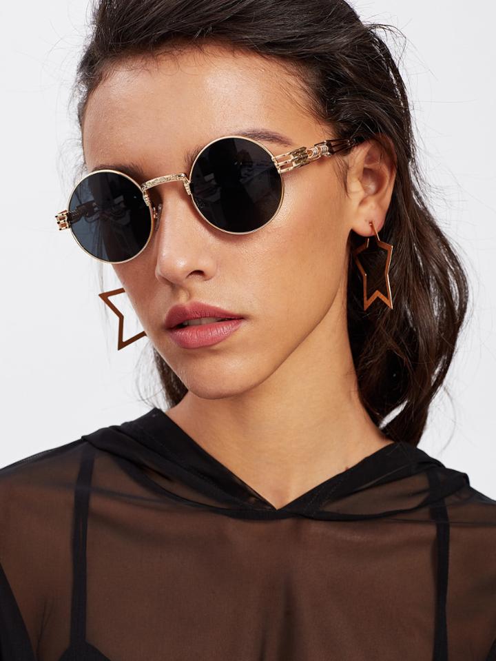 Shein Metal Frame Round Sunglasses