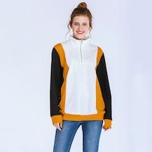 Shein Half Placket Colorblock Sweatshirt