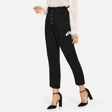 Shein Frilled High Waist Buttoned Pants