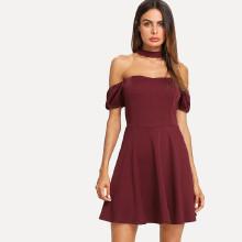 Shein Choker Off Shoulder Skater Dress