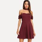 Shein Choker Off Shoulder Skater Dress