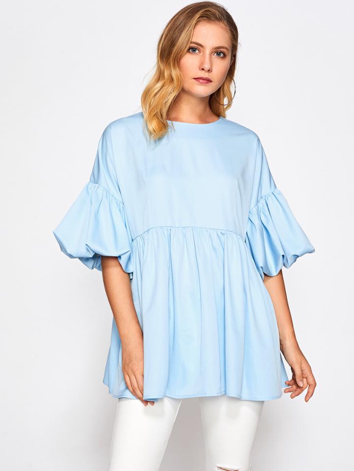 Shein Puff Sleeve Smock Top