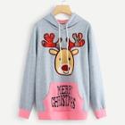 Shein Christmas Deer And Letter Pattern Hoodie