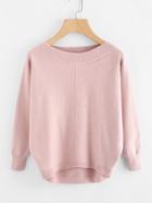 Shein Dip Hem Jersey Sweater