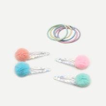 Shein Girls Glitter Hair Clip & Hair Tie 9pcs
