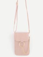 Shein Ring Design Flap Faux Leather Pouch Bag